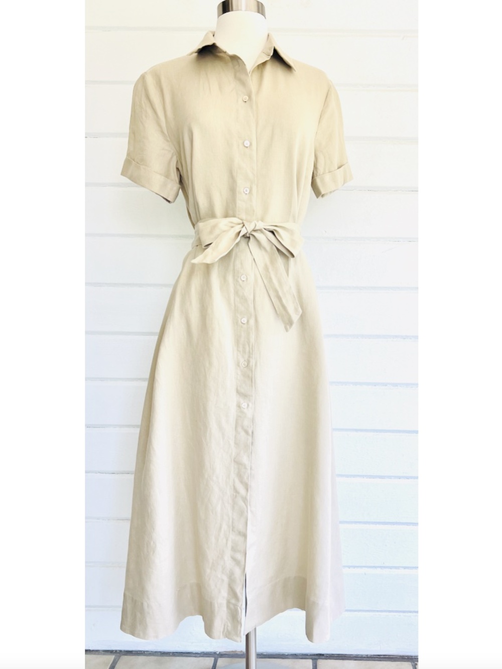 ARITZIA WILFRED Eleta Linen Maxi Dress in Sand - S